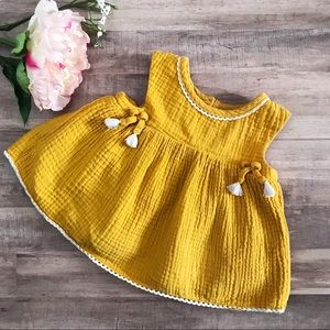 Mustard Yellow Tasseled Blouse